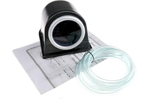 YINETTECH Manometro da auto per pressione del turbo, kit con quadrante a lente fumé e illuminazione a mini LED, diametro 52 mm, scala fino a 30 psi (2 atm)