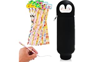 CBOSNF Confezione 30 Matite e Astuccio, Include 30 Matite per Bambini e 1 Comodo Astuccio, Decorato con Personaggi Carini a Forma di Cartoni Animati, Ottimo Regalo Scolastico per Ragazze e Ragazzi - 31 Pezzi