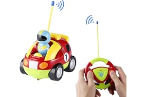 Cunsieun Cartoon RC Race Car, Toddlers Remote Control Car with Sound and Light, Toy car Birthday Gift Present for Boys Girls (red)