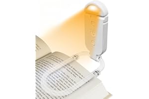 GEMOKRT Lampe De Lecture, Lampe De Livre à Pince, 5 Niveaux De Luminosité Et 3 Modes d'éclairage réglables, Lampe De Lecture LED Avec Chargeur USB, Le Cadeau Parfait Pour Les Rats De Bibliothèque