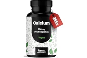BLOOM NATURALS BEAUTY SUPPLEMENTS Calcium 800 mg – 365 Comprimés – Vegan & Fabriqué en Allemagne
