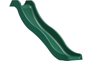Rebo® Universal Children’s Plastic Garden Wave Slide - 6ft Dark Green Slide | OutdoorToys | Includes Waterslide Feature | Easy Installation - Platform Not Included