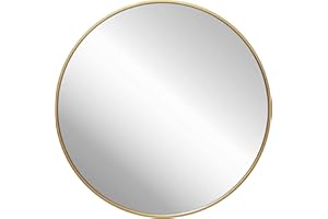 zenmag Round Mirror, 80x80 cm Metal Framed, Large Bathroom, Circle Hanging, Gold for Living Room, Bedroom, Entryway Decor