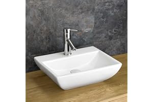 Clickbasin Rectangle White Bathroom Sink 450mm x 350mm MASSA