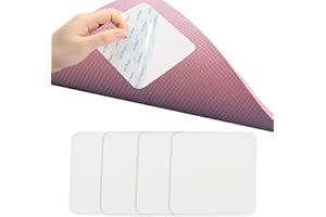 AIFRYMNE Rug Pad Gripper for Hardwood Floors - No Damage, Non-Slip Rug Pads with Under Rug Carpet Tape Technology, Ensures Flat Corners and Secure Placement - 4 Pack, 3.9inch Squares