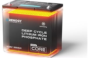 Renogy 100Ah 12V LiFePO4 Battery Mini Size with DuoHeat Tech, Self-Heating, 100A BMS, 5000+ Cycles, 5-Year Warranty, Perfect for RV, Winter Fishing, Caravan and Off-Grid Use