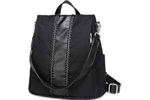 VASCHY Women Backpack, Fashion Anti Theft Backpack Purse Faux Leather Daypack 3 Ways to Carry Shoulder Bag Rucksack for Ladies School Bag with Vintage Weave