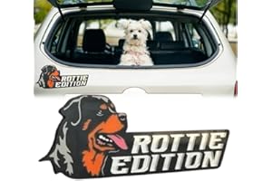 CQSVUJ Dog Car Badge Laser Cutting Car Emblem,3D Dogs Badge Rated Car Emblem,Dog Edition Car Badges,Badge Sticker for Car, Motorcycle, Boat Exterior Decoration (Rottie)
