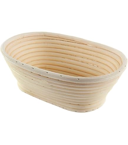 Panier à Fermentation Rond En Osier Naturel - Diamètre 20 Cm, Hauteur 8 Cm - Pour Pain Fait Maison, Boulangerie
