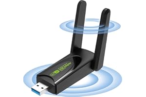 GENERICO Adattatore WiFi wireless USB per PC,Desktop 1300Mbps Doppia Antenna 5Dbi 5G/2.4G 3.0 Adattatore di Rete Dual Band Adattatore WiFi USB per PC,Wireless Adapter for Windows11/10/8/7 (black)