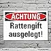 Produktbild Schild Achtung Vorsicht Rattengift ausgelegt Hinweisschild 3 mm Alu-Verbund 450 x 300 mm