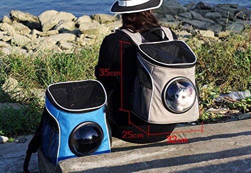 Pet Online Pet Carrier For Cat Oxford Capsule Backpack Double Shoulder Portable Breathable Small Cat Bag,Pink: 32*25*35CM