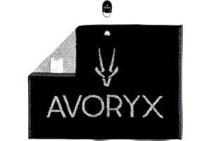 Avoryx Antibacterial Gym Towel – Odourless - 100% cotton, Fast-drying – Clip-and-go system included – Clip to your waist for hands-free workout (Black)
