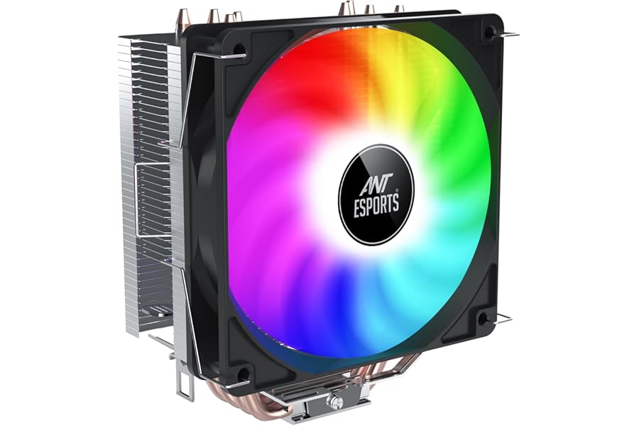 Amazon listing image: Ant Esports ICE C400 CPU Cooler/CPU Fan with Rainbow LED Fan - Black