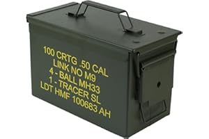 HMF 70011 Caja de Munición, US Ammo Box, Caja de Metal, 30 x 19 x 15,5 cm, verde