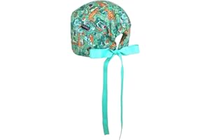 CALOMED Calot de Bloc Charlotte Chapeau Infirmière Bonnet en Tissu pour Personnels de Santé ou Pâtissier Modèle Court Femme ou Homme Cheveux Courts (Animaux de la Jungle)