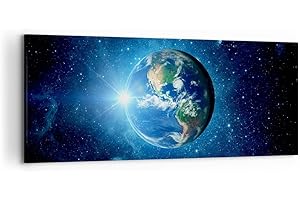 ARTTOR Cuadros Decoracion Salon Tierra universo estrellas galaxia Lienzos decorativos 120x50cm Cuadro Sobre Lienzo Moderno Dormitorio Cocina Cuadros Pared Imágenes Wall Art Prints Decor Grande AB120x50-2943