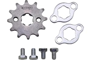 Trkimal Pignone Catena Anteriore Moto Per 50cc 70cc 90cc 110cc 125cc Dirt Pit Bike Mini Bike TaoTao Roketa Coolster Sunl Lifan Loncin ATV Quad 4 ruote ciclomotori(420-12T, 17mm)