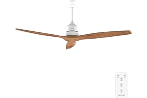 Cecotec - Deckenventilatoren EnergySilence Aero 5270 White&BlackWood, DC 40W Motor, Durchmesser 132 cm, Steuerung, Timer, 6 Geschwindigkeiten, Sommer und Winter, einstellbare Höhe 15 oder 25 cm, Leise