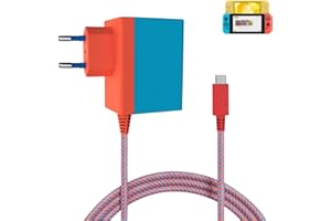 KOPBTBOY Caricatore per Nintendo Switch/Switch Lite/Switch OLED,USB C Type-C Adattatore AC Ricarica Rapida,15V/2.6A supporta la modalità TV e Dock Station