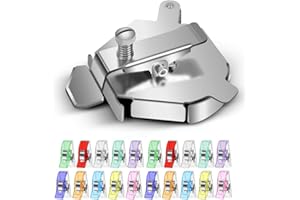 Mihutu Acciaio inossidabile Guida Magnetica per Macchina da Cucire, Universale Guida per Cucitura Poligonale Multifucntional Guida Hemmer con 20 Pezzi Clip per Cucire, Accessori per Mollette Cucito