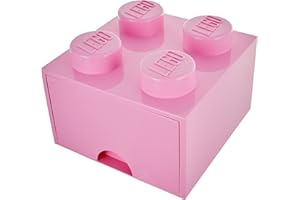 Room Copenhagen Lego Brick 4 Knobs, 1 Drawer, Stackable Storage Box, 4.7 l, Pink, Light Purple, 25 x 25 x 18 cm
