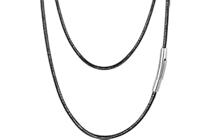 PROSTEEL Kunstleder Halskette/Armband Schwarz geflochten Lederkette Lederband 2mm/3mm breit Damen Herren Kette für Anhänger mit Edelstahl Verschluss 41-76cm wählbar