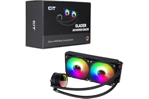 CiT Pro Glacier 240mm Black ARGB CPU Liquid Cooler, AIO Cooler 240mm CPU Water Cooler For Intel & AMD, Two CiT Pro YH120 Infinity PWM Fans, 800 to 1800RPM & Infinity Mirror Cap Design | Black