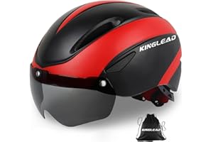 Casque Vélo Homme, Casque Vélo Femme KINGLEAD, Casque Vélo MTB avec Visière Magnétique Amovible, Casque Respirant Ultraléger, Casque Vélo Ajustable