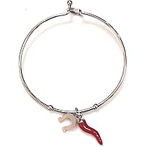 Bracciale Donna Mavijewel Con Pendolo Corno Portafortuna E Cuore - Acciaio, Made In Italy - Foto 10