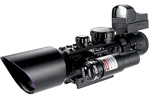 IRON JIA'S Lunettes de visée Fusil Tactique 3-10X42 Portée Laser Rouge et Vert Dot Sight Combo Airsoft Sight Chasse