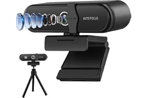 UPROZIL 4K Webcam for PC, Pro HD Streaming Webcam with Microphone, 110° Wide Angle, Auto-zoom, Plug and Play, Software Control, Privacy Cover, Tripod, USB WebCam for Recording Conferencing Live Streaming