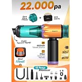Kablosuz Ara&ccedil; S&uuml;p&uuml;rgesi 220W 22000Pa G&uuml;&ccedil;l&uuml; Vakum & &Uuml;fleme &Ouml;zellikli Şarjlı Oto S&uuml;p&uuml;rge MCV22 Turuncu
