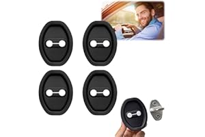 KUYTUE 4PCS Car Door Lock Protective Covers,Silicone Lock Accessories,Silicone Car Door Latch Strike Guard Covers,Foldable Door Lock Cover Latch Protector,Silent Shock Reduction,Car Security Devices