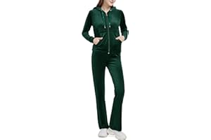 Woolicity Women Velour Tracksuit Set Ladies 2 Piece Zip Up Hoodie and Joggers Bottom Outfits Sportswear Sweatsuit