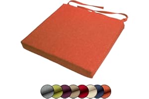 chilly pilley Coussin De Chaise Coussin Assise Housse Amovible avec Zip Ensemble De Coussin De Jardin (50x50x5, Orange)