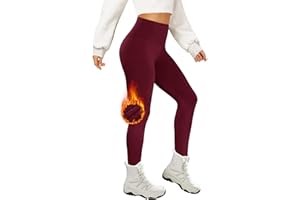 AMIYOYO Thermo Leggings Damen Gefütterte Thermoleggins für Winter High Waist Blickdicht Strumpfhose Mit Fleece Warm Kuschelig Elastisch Sport Leggins