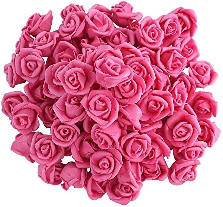 Crystalove 30pcs Foam Fake Flowers Rose Heads (3 inch, Peach)