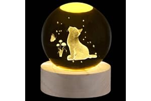 Sahoottie 3D Katze Kristall Ball Katze Briefbeschwerer Katze Geschenke für Frauen Katze Geschenke für Katzenliebhaber Katzenornament Glaskugel Katze H