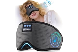 LC-dolida Maschera per Dormire con Cuffie Bluetooth,Cuffie per Dormire Mascherina Occhi per Dormire Morbida e Regolabile,Sleep Mask con Design Nasale Ergonomico per Viaggi,Pisolino,Lavoro A Turni
