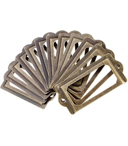 Lot De 4 Porte-étiquettes Métalliques Couleur Cuivre – Pour Tiroirs, Coffres, Commodes, Style Ancien