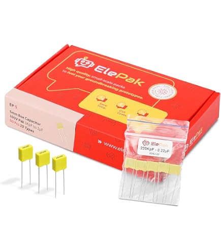 50Pcs X2 Polypropylene Film Capacitors – 0.01uF-0.47uF, 100VAC, 5mm, New