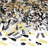 dekoration für geschenke 【Mega Wert Abschluss Dekoration Set】 Gesamt 2,2 Oz Abschluss Konfetti Umfassen 2019, CONGRATS, GRAD, STERN, HUT , DIPLOM, CHAMPAGNER GLAS| Gold, Schwarz, Silber Mix Farbe Viele Abschluss Konfetti Genug Für Feiern Ihre Abschluss Glückwunsch Party Dekoration.