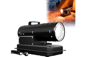 LZQ Diesel Heizkanone 20KW, Mobil Ölheizung Heizgebläse mit Thermostat & Digitalanzeige, Diesel Bautrockner Heizer Bauheizer Warmluftgebläse Werkstattheizer für Baustelle Lagerhalle Zelt