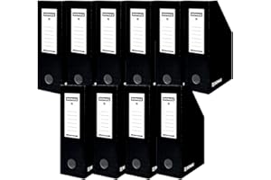 OFFICER PRODUCTS DONAU 7648101-01FSC segregator stojący, tektura A4, 10 sztuk, 10 sztuk, lakierowany karton, czarny, do 1000 arkuszy, do biura, szkoły i domu do przechowywania dokumentów