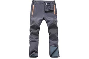 Gash Hao Herren Wasserdicht Winddicht Wanderhosen Ski hosen Warme Softshellhosen Winter Outdoorhose Snowboardhose Trekkinghose Reißverschluss unten am Bein hosen