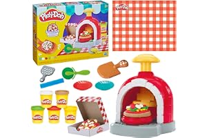 Play-Doh Stamp & Spin Pizza-lekset, 8 tillbehör och 5 färger, matlagningsleksaker för barn, från 3 år