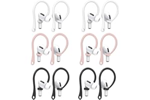 JYNXOR 6 Pares Gancho de Oreja, Ganchos para los oídos, Ear Hooks Actividades al Aire Libre Comodidad Duradera Ajuste Ergonómico Compatibles con AirPods 4, 3, 2, 1 AirPods Pro, para Correr, Ciclismo
