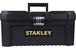 STANLEY Essential Tool Box (16in), Durable Storage Solution with Removable Tote Tray and Organisers, for Parts and Tools Stor