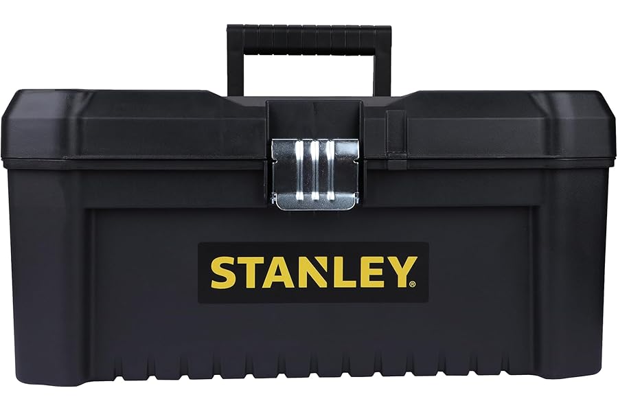 STANLEY Essential Tool Box (16in), Durable Storage Solution with Removable Tote Tray and Organisers, for Parts and Tools Storage, STST1-75518